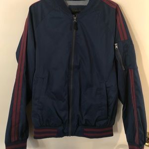 Men’s light jacket navy blue and red stripes